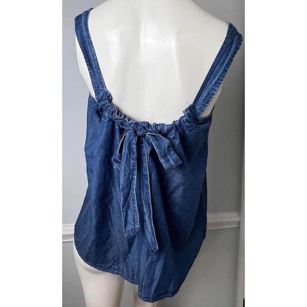 Loft Outlet Blue Denim Back Tie Sleeveless Women's‎ Top Size  XS